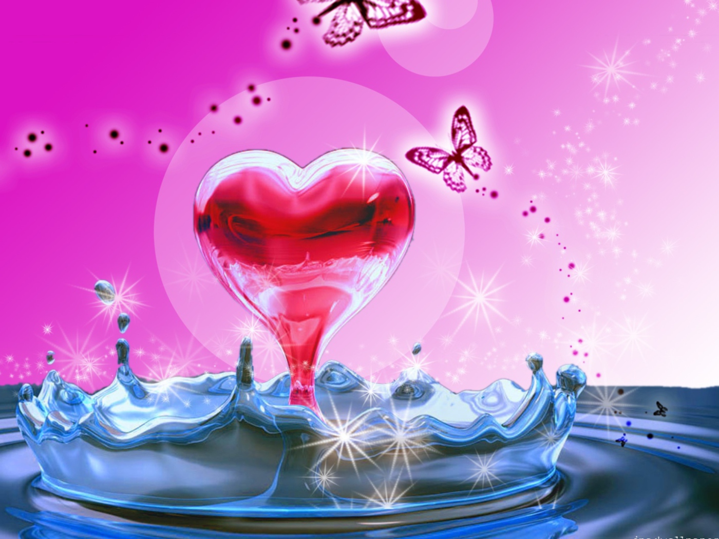 Screenshot №1 pro téma 3D Heart In Water 1400x1050