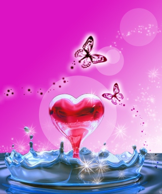 3D Heart In Water - Obrázkek zdarma pro Nokia C7