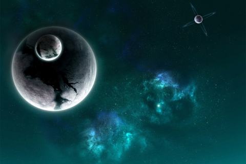 Planets And Satellite wallpaper 480x320