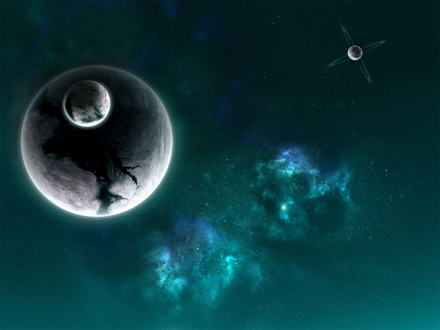 Planets And Satellite wallpaper 640x480