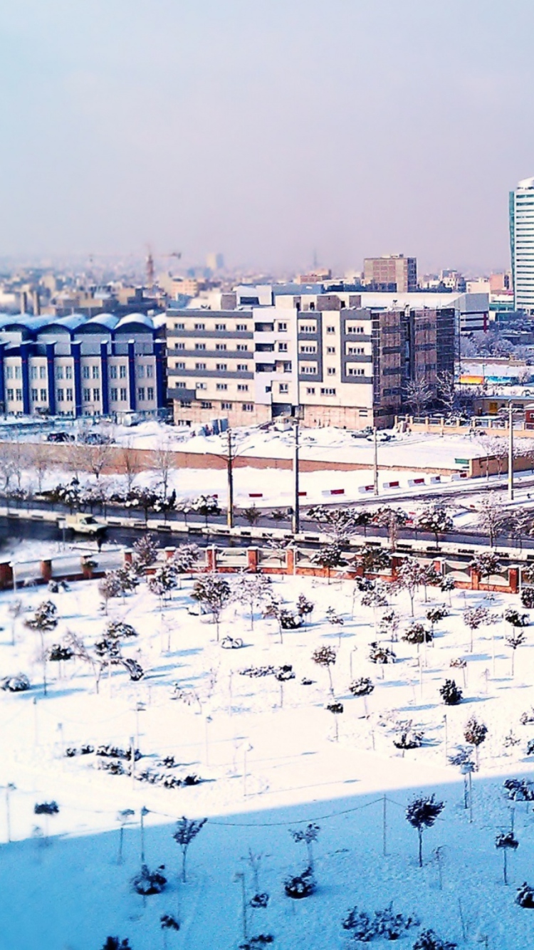 Winter City wallpaper 750x1334