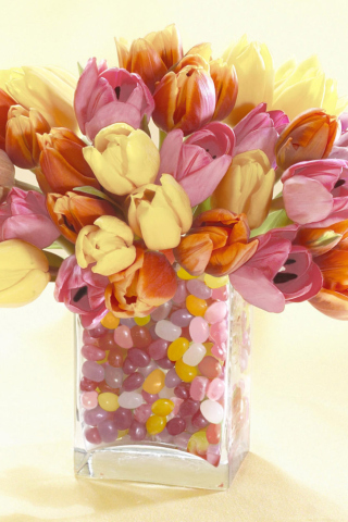 Das Tulip Wedding Bouquets Wallpaper 320x480