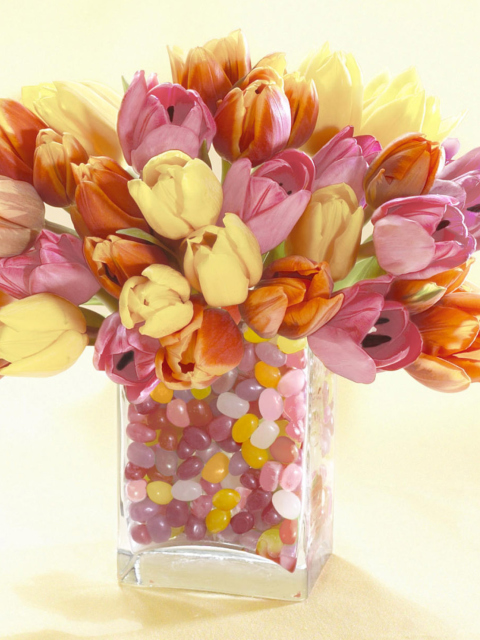 Обои Tulip Wedding Bouquets 480x640