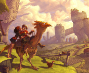 Das Dragon Riders Wallpaper 176x144