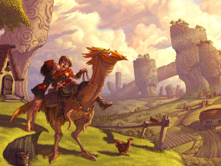 Das Dragon Riders Wallpaper 320x240