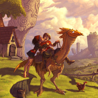 Kostenloses Dragon Riders Wallpaper für 1024x1024