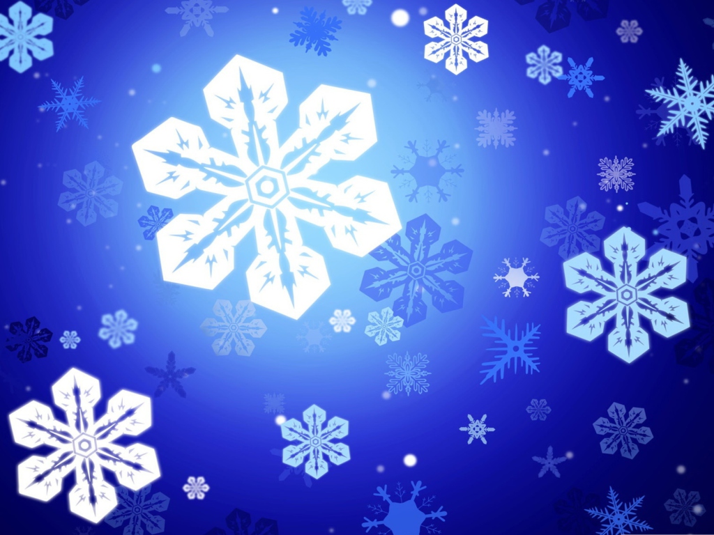 New Year Snowflakes wallpaper 1024x768