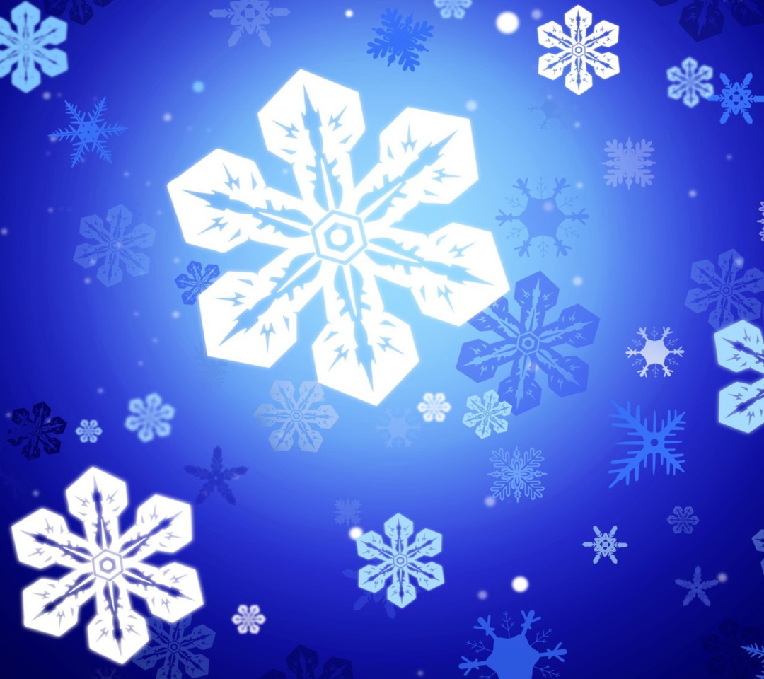 Das New Year Snowflakes Wallpaper 1080x960
