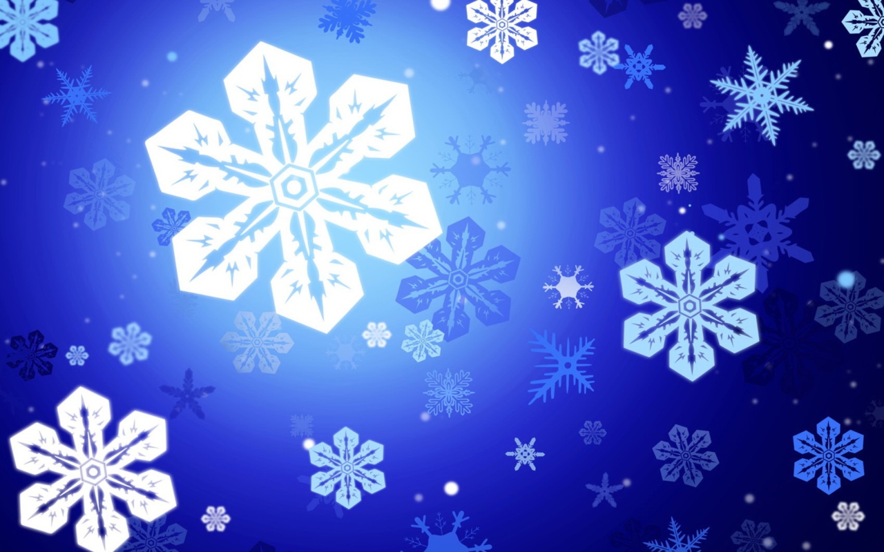 Das New Year Snowflakes Wallpaper 1280x800