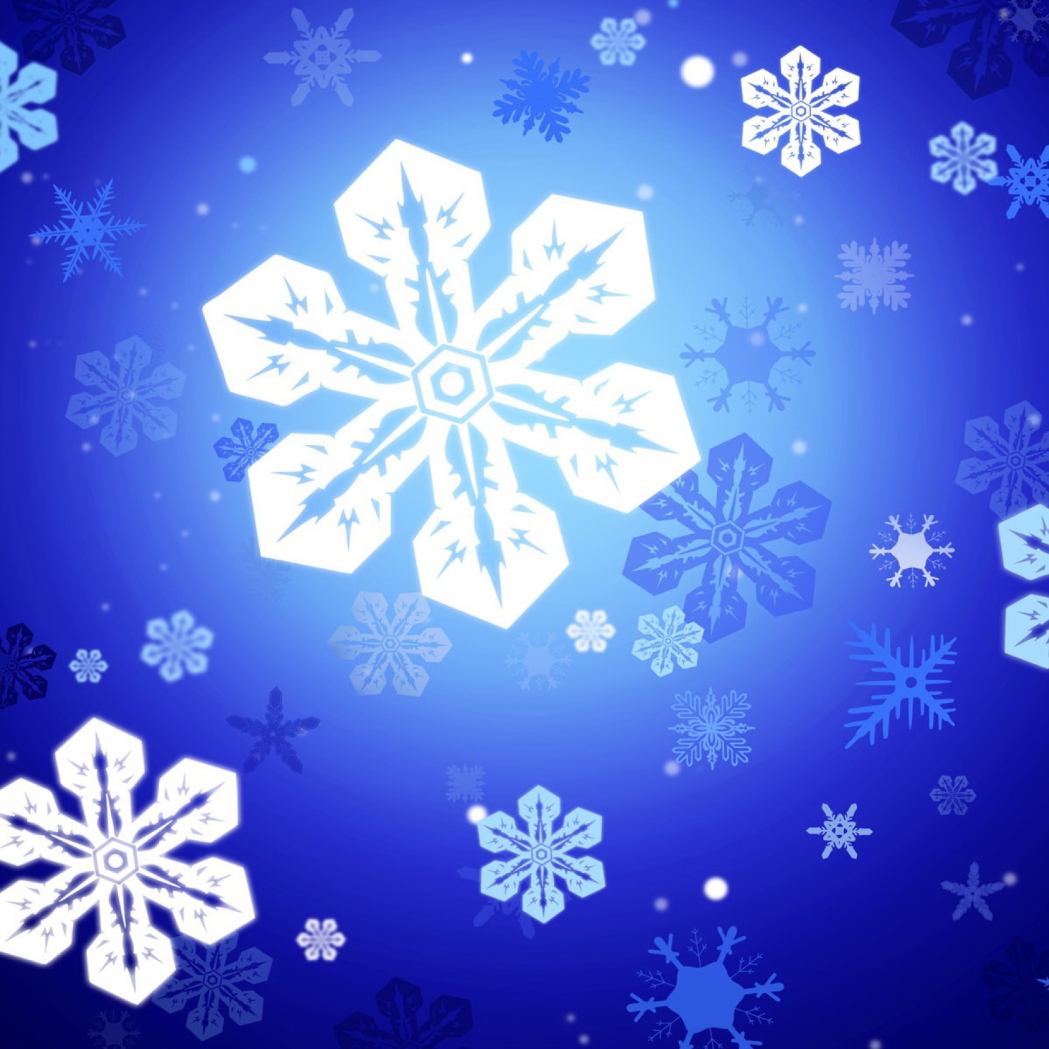 Das New Year Snowflakes Wallpaper 2048x2048