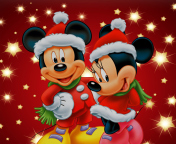 Das Mickey And Mini Mouse Christmas Time Wallpaper 176x144