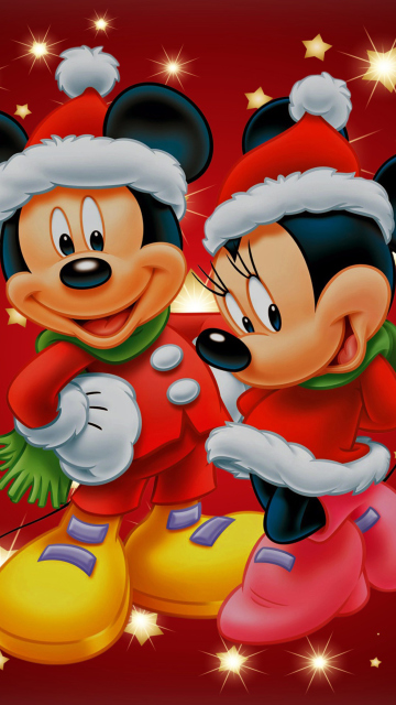 Das Mickey And Mini Mouse Christmas Time Wallpaper 360x640