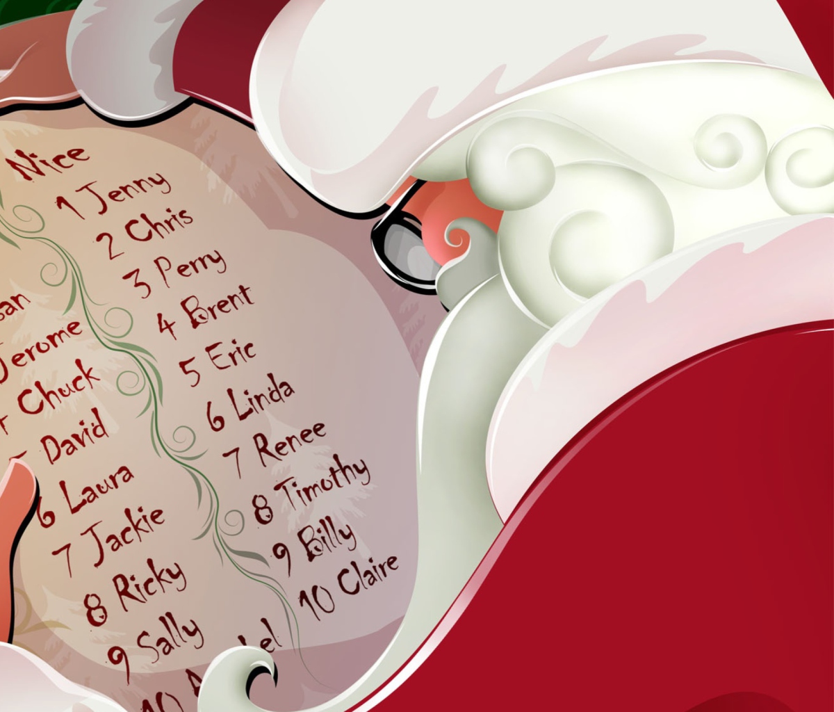 Fondo de pantalla Santa Claus Christmas List 1200x1024