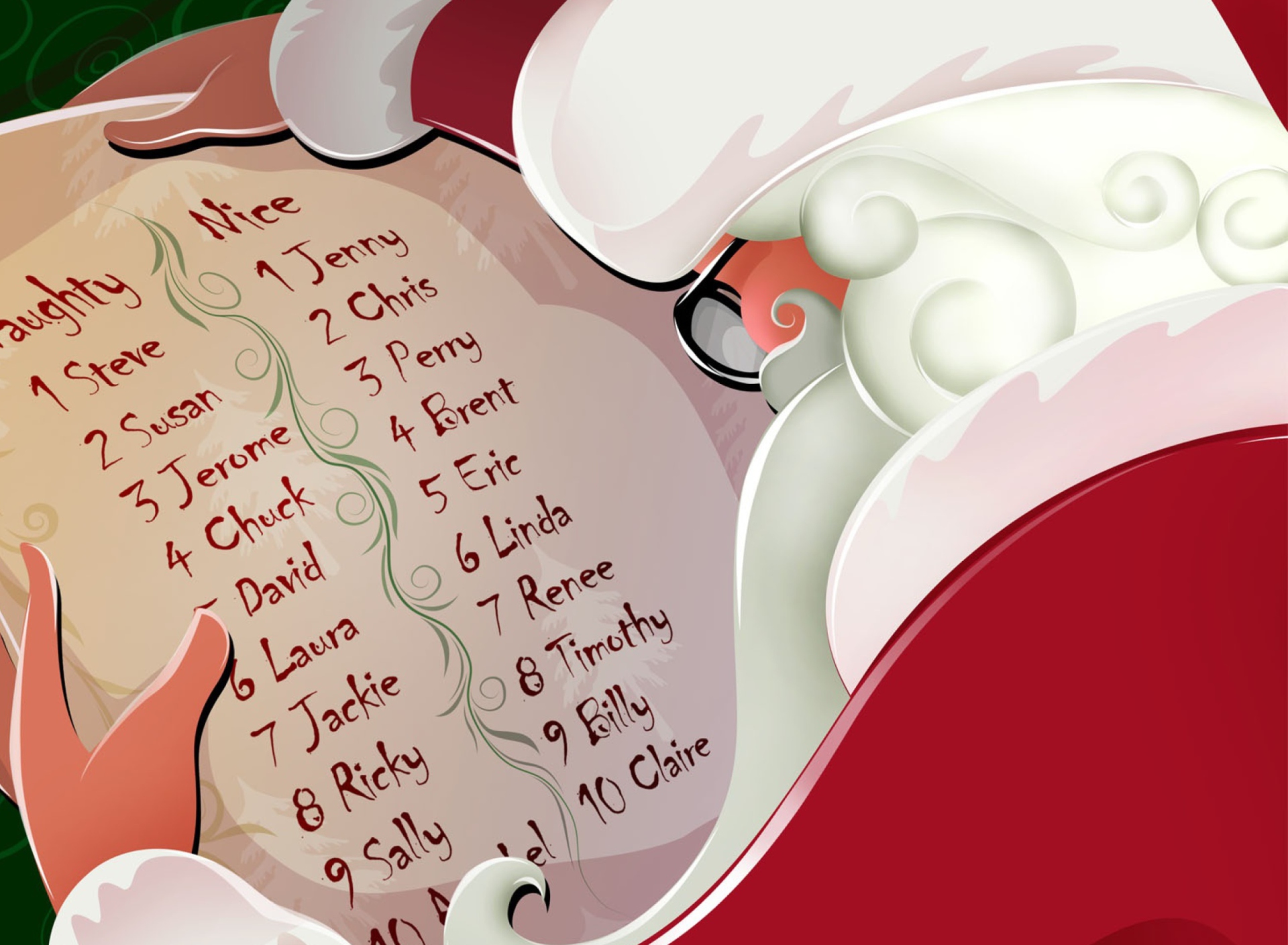 Das Santa Claus Christmas List Wallpaper 1920x1408