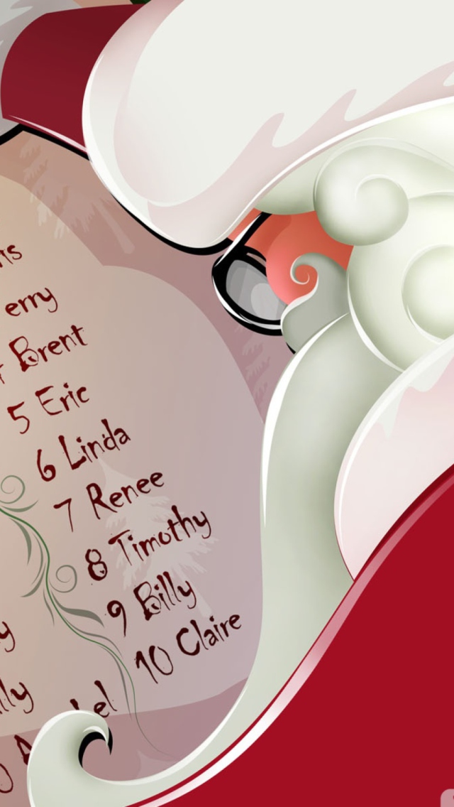 Das Santa Claus Christmas List Wallpaper 640x1136