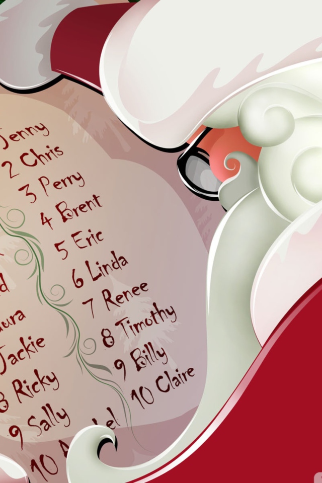 Sfondi Santa Claus Christmas List 640x960