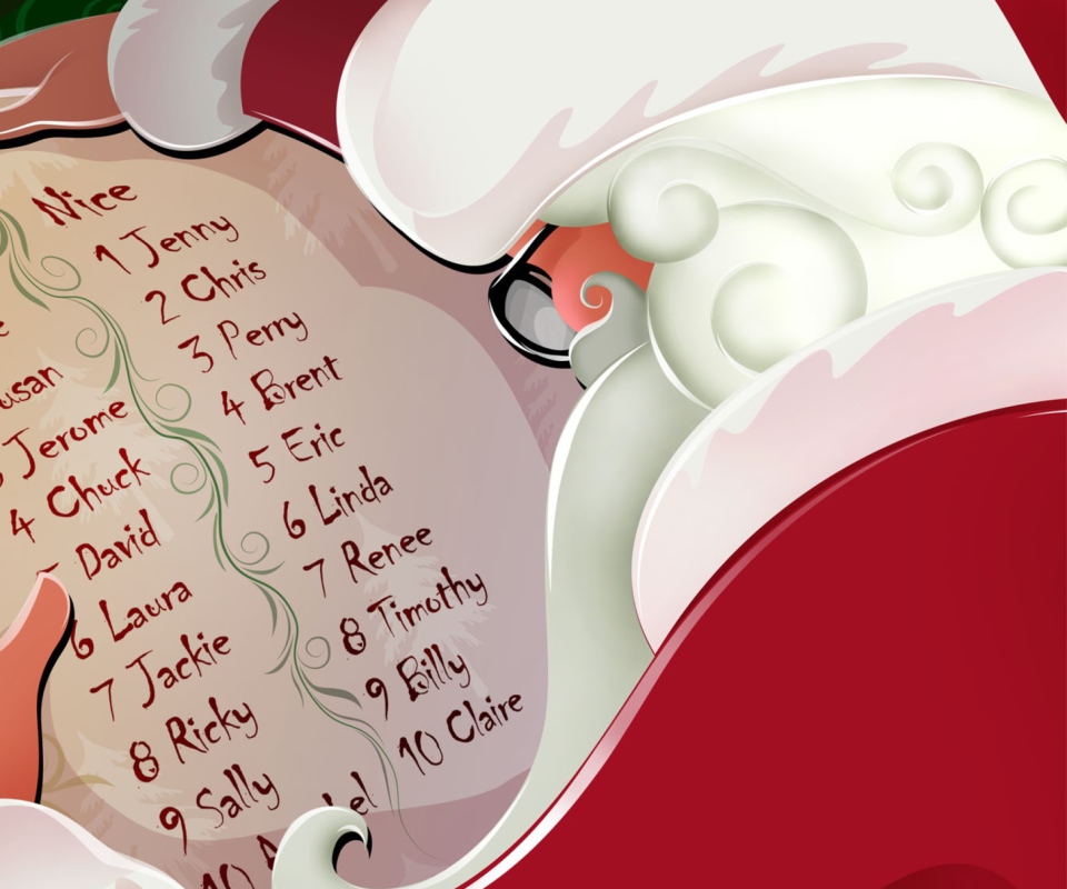 Das Santa Claus Christmas List Wallpaper 960x800