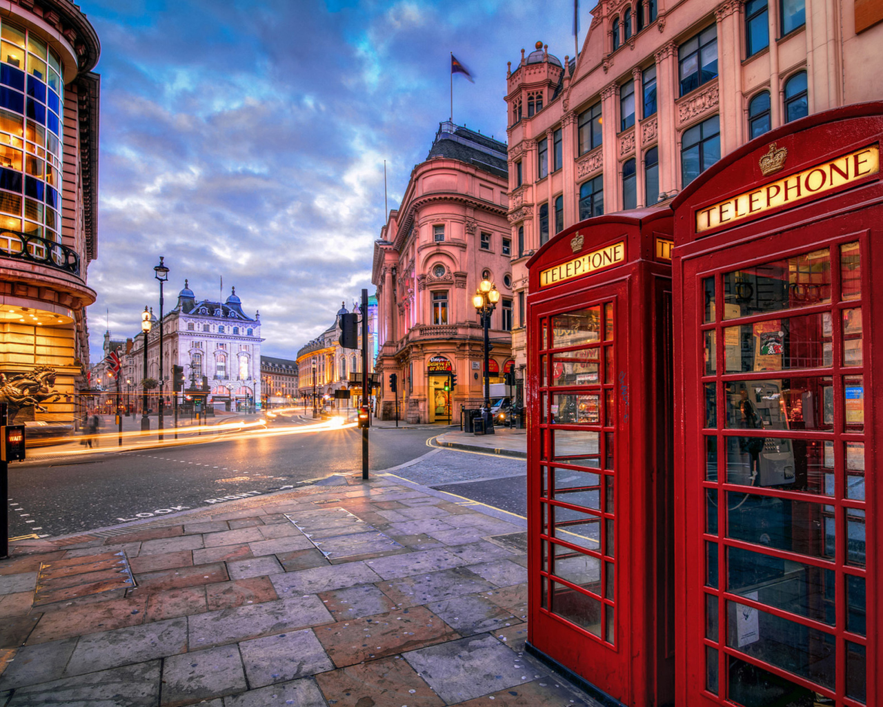 Das London Phone Booths Wallpaper 1280x1024