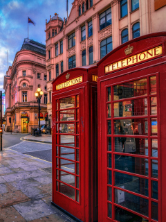 London Phone Booths wallpaper 240x320