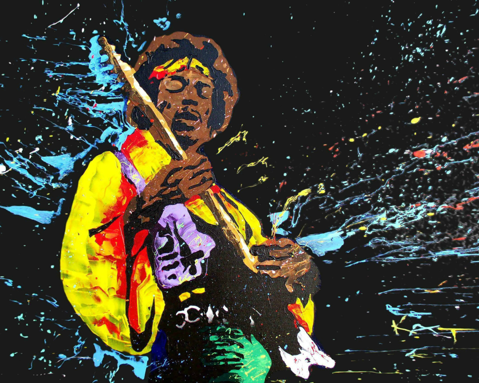 Das Jimi Hendrix Painting Wallpaper 1600x1280