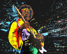 Обои Jimi Hendrix Painting 220x176
