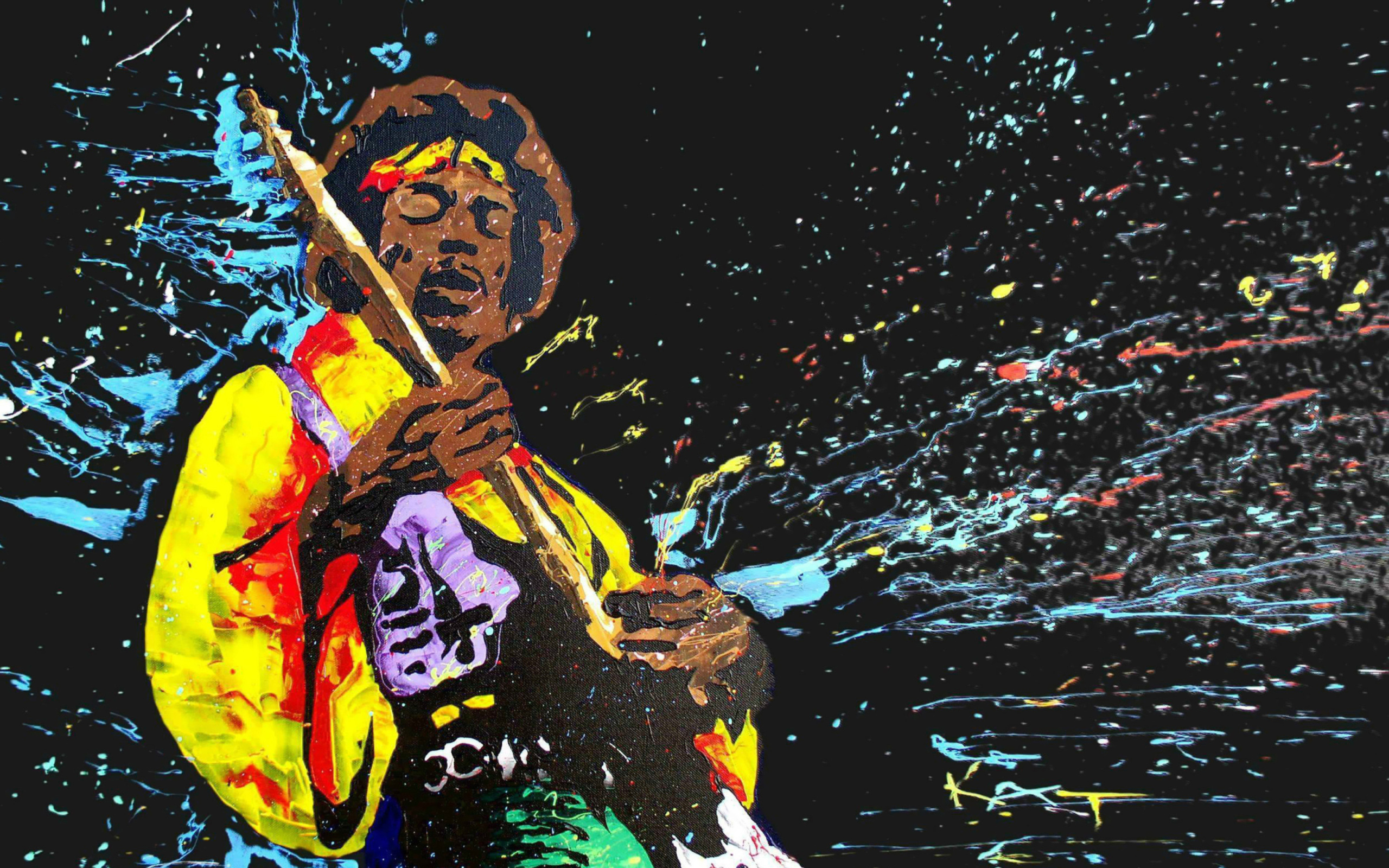 Обои Jimi Hendrix Painting 2560x1600