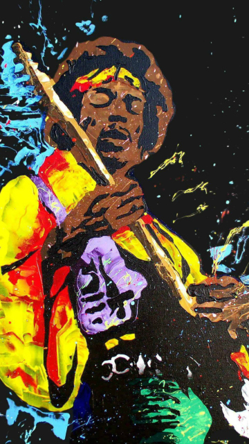 Das Jimi Hendrix Painting Wallpaper 360x640