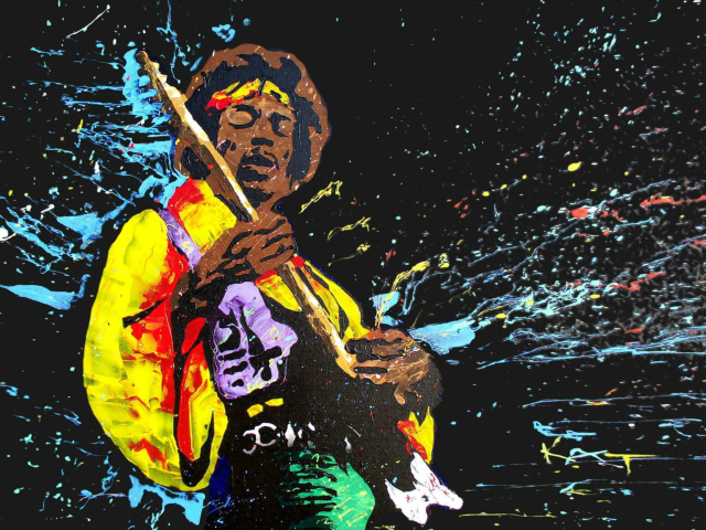 Fondo de pantalla Jimi Hendrix Painting 640x480