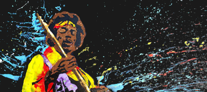 Das Jimi Hendrix Painting Wallpaper 720x320