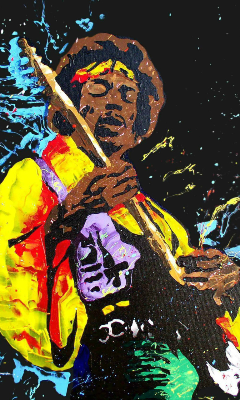 Das Jimi Hendrix Painting Wallpaper 768x1280