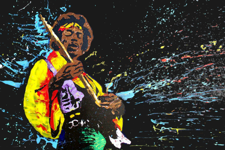 Das Jimi Hendrix Painting Wallpaper