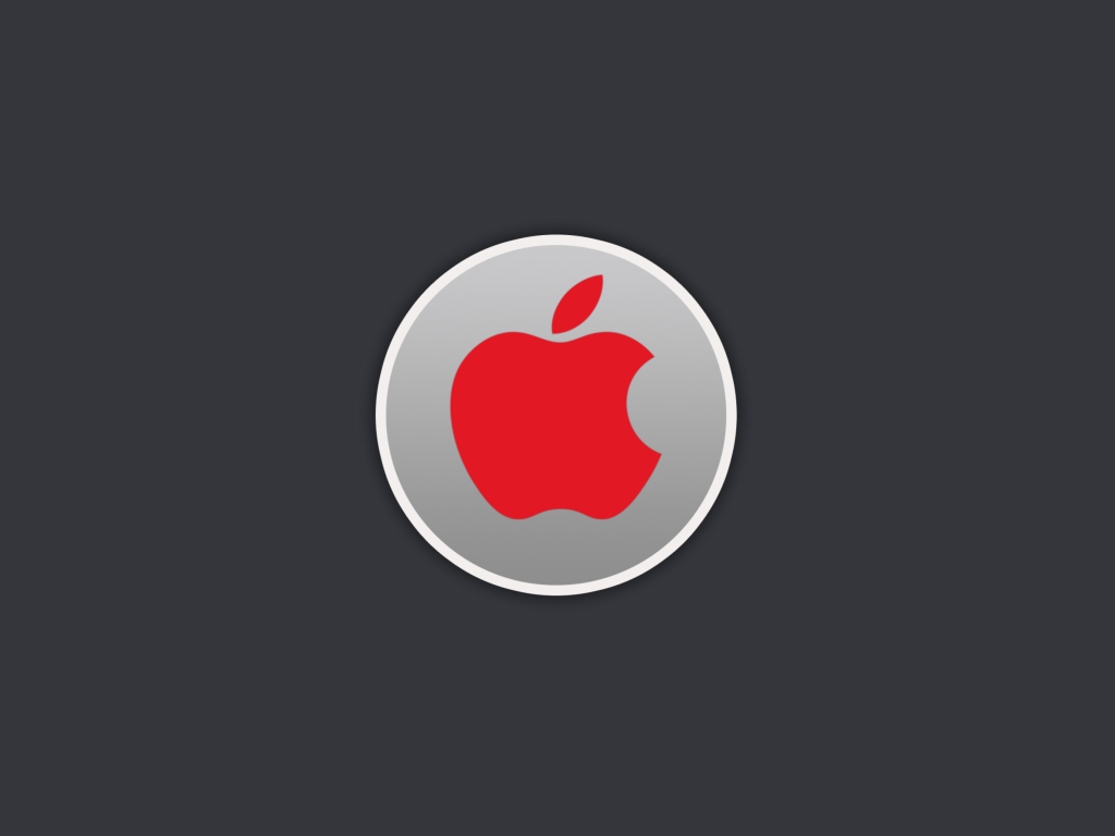 Обои Apple Computer Red Logo 1024x768