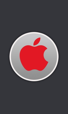 Обои Apple Computer Red Logo 240x400
