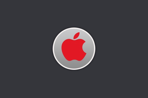 Обои Apple Computer Red Logo 480x320