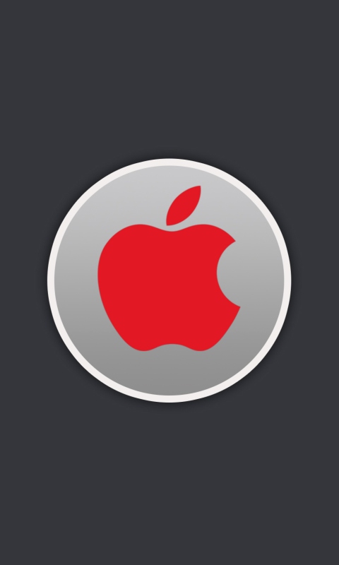 Apple Computer Red Logo wallpaper 480x800