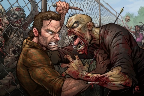 Fondo de pantalla The Walking Dead Zombie 480x320