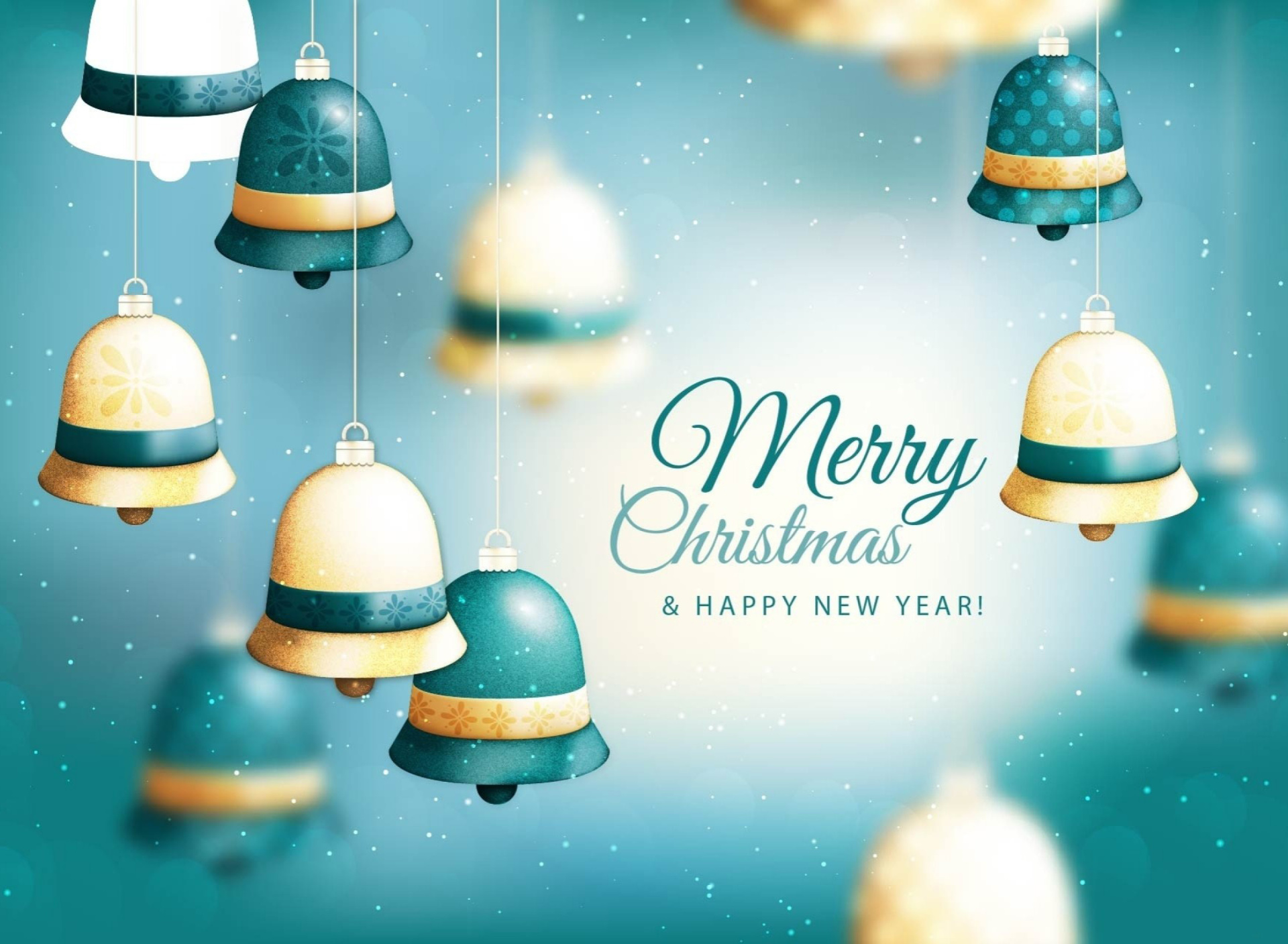 Das Merry Christmas Bells Wallpaper 1920x1408