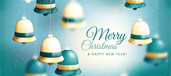 Das Merry Christmas Bells Wallpaper 720x320