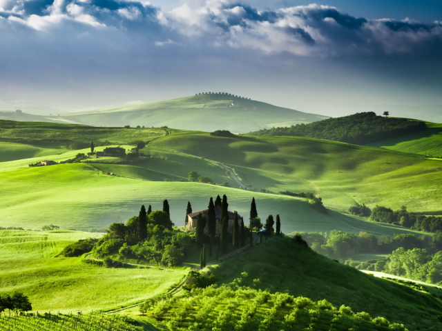 Fondo de pantalla San Quirico d'Orcia, Tuscany, Italy 640x480