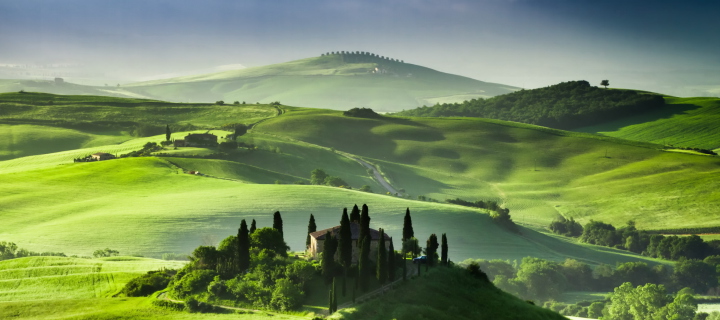 Fondo de pantalla San Quirico d'Orcia, Tuscany, Italy 720x320