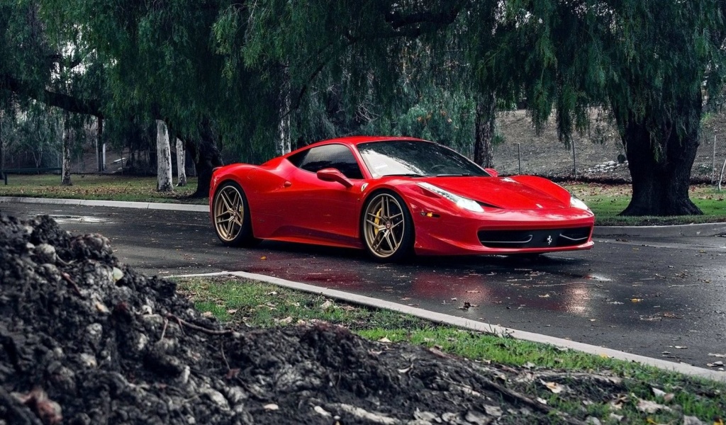 Das Ferrari Enzo after Rain Wallpaper 1024x600