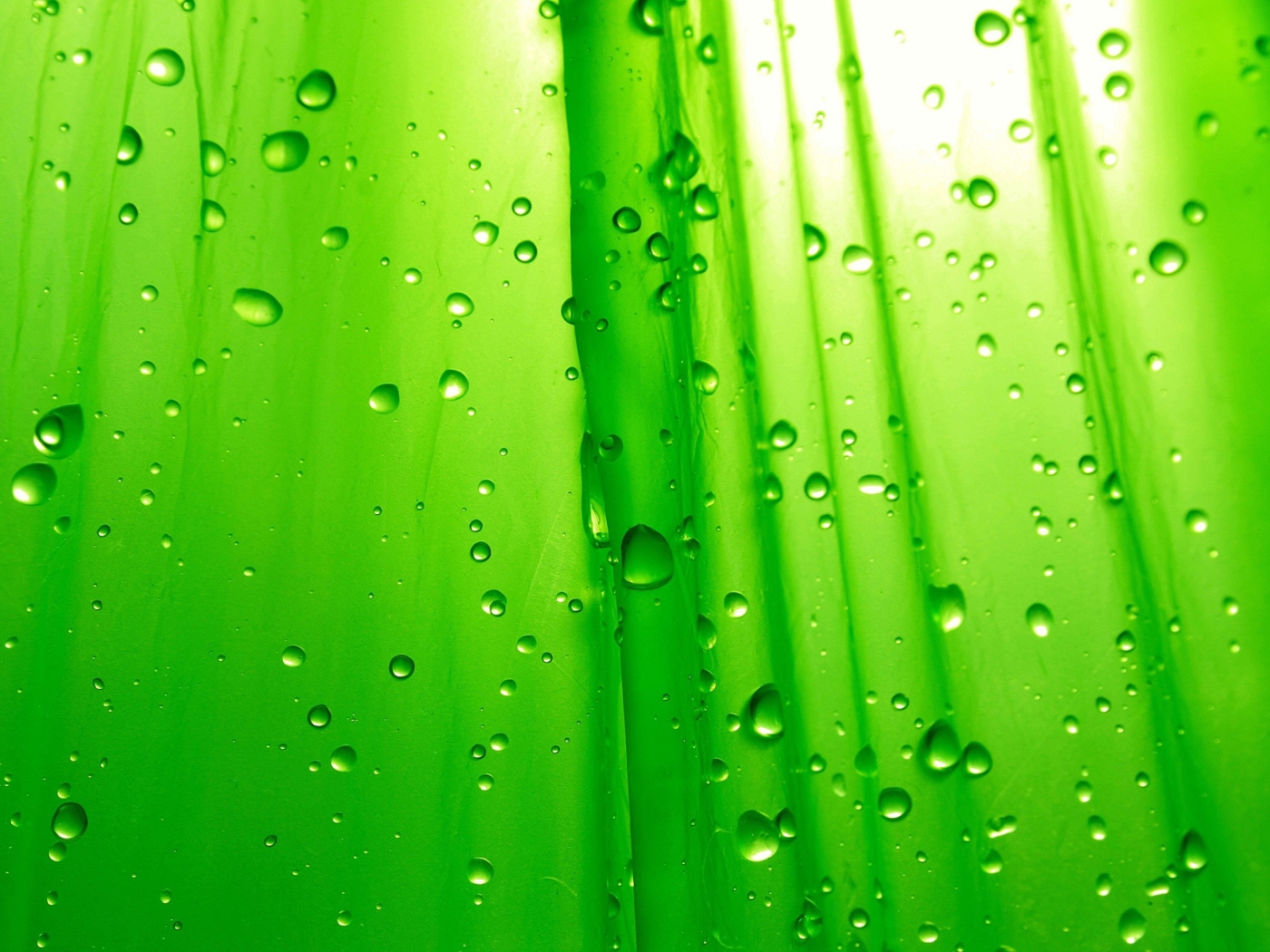 Green Drops Of Rain wallpaper 1400x1050