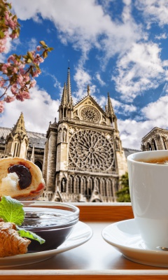 Das Breakfast in Paris Wallpaper 240x400