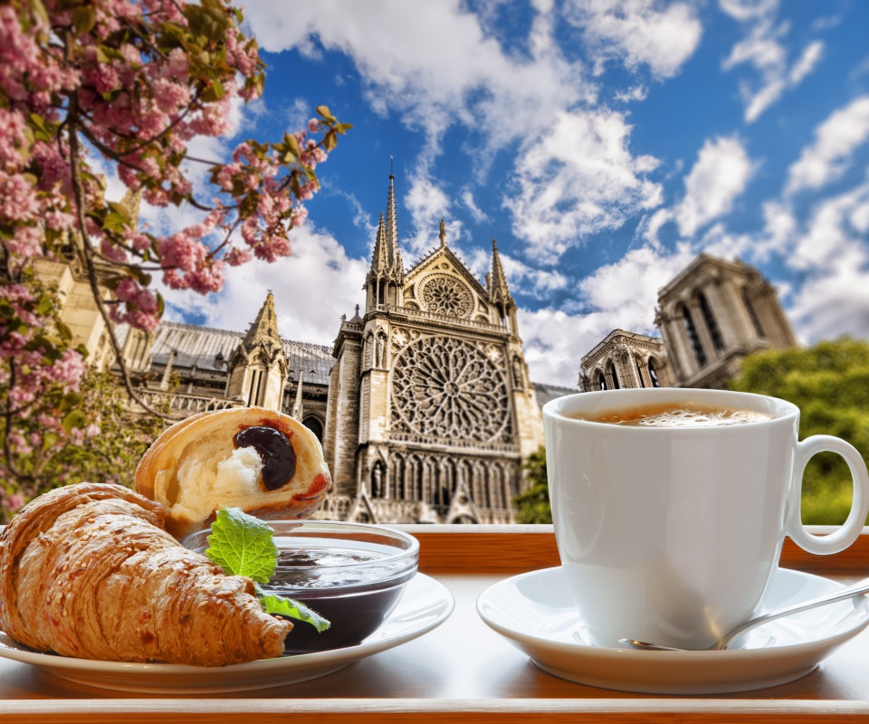 Breakfast in Paris wallpaper 960x800