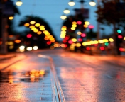 Fondo de pantalla City Lights After Rain 176x144