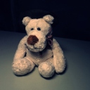 Fondo de pantalla Sad Teddy Bear Sitting Alone 128x128