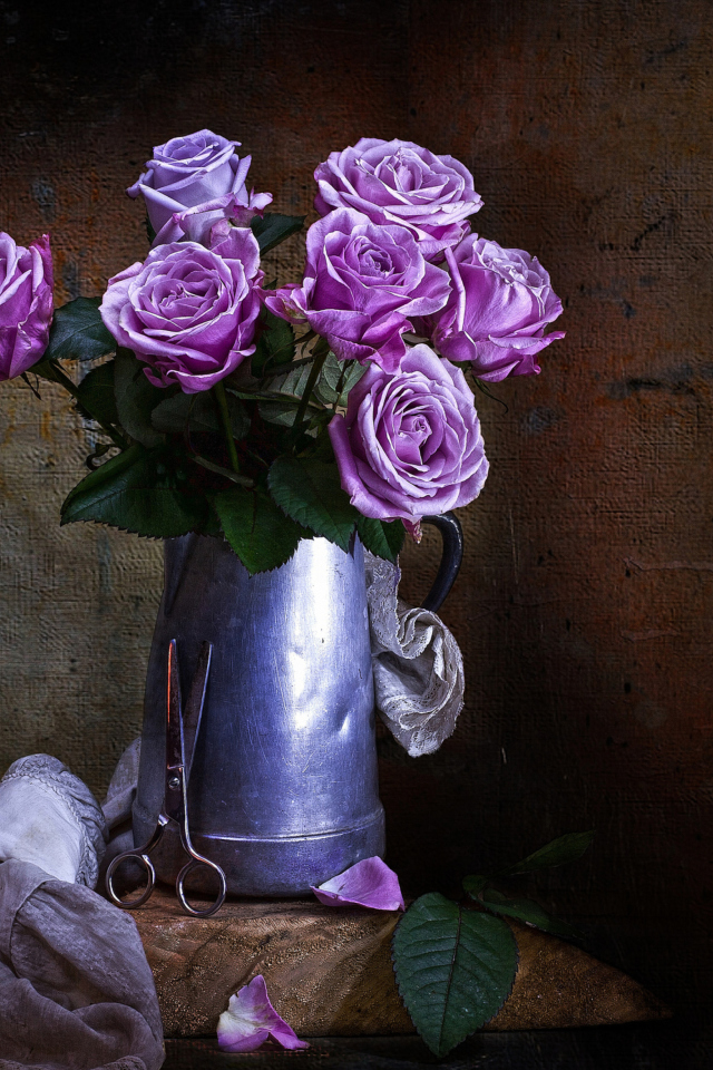 Das Purple Roses Bouquet Wallpaper 640x960