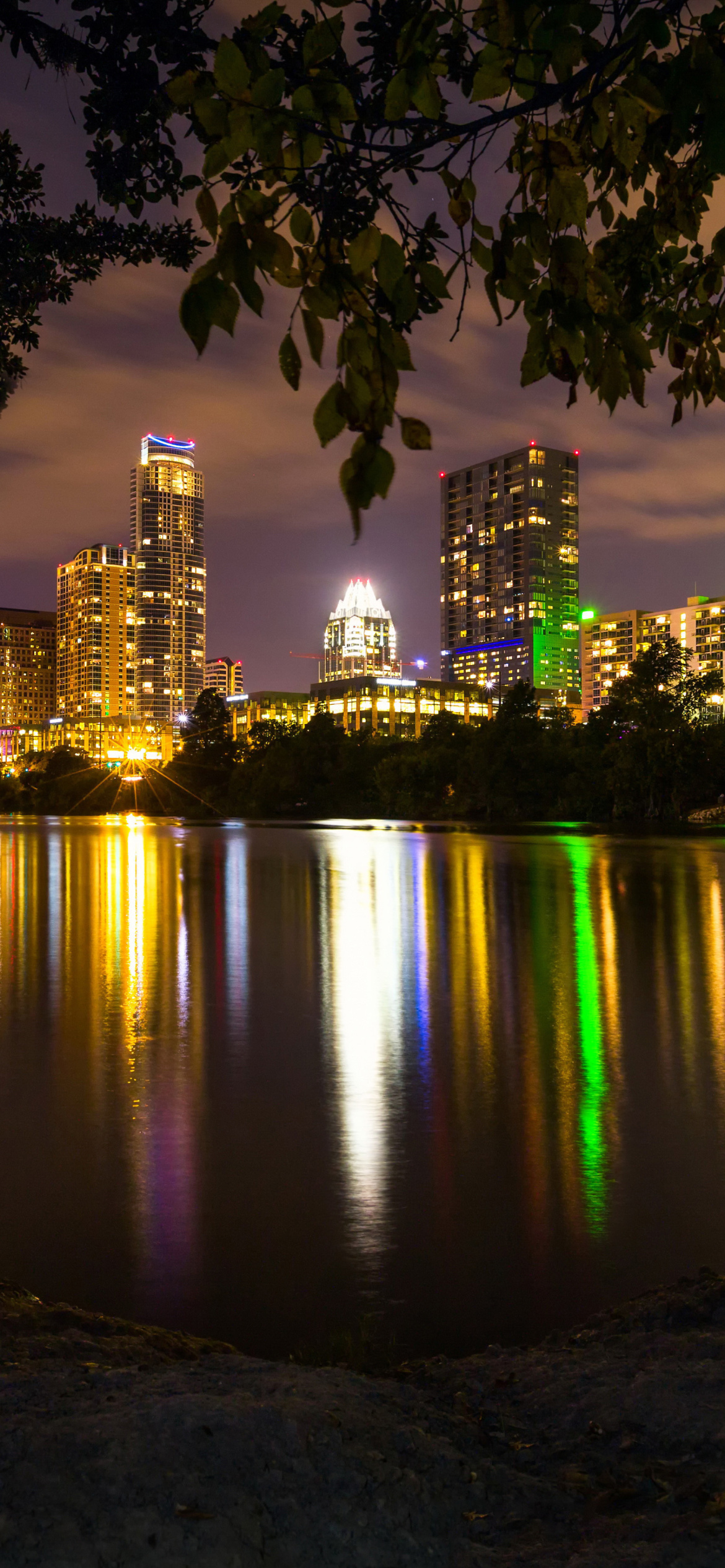 USA Skyscrapers Rivers Austin Texas Night Cities screenshot #1 1170x2532