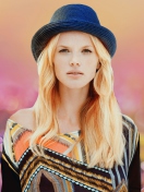 Blonde Model In Hat wallpaper 132x176