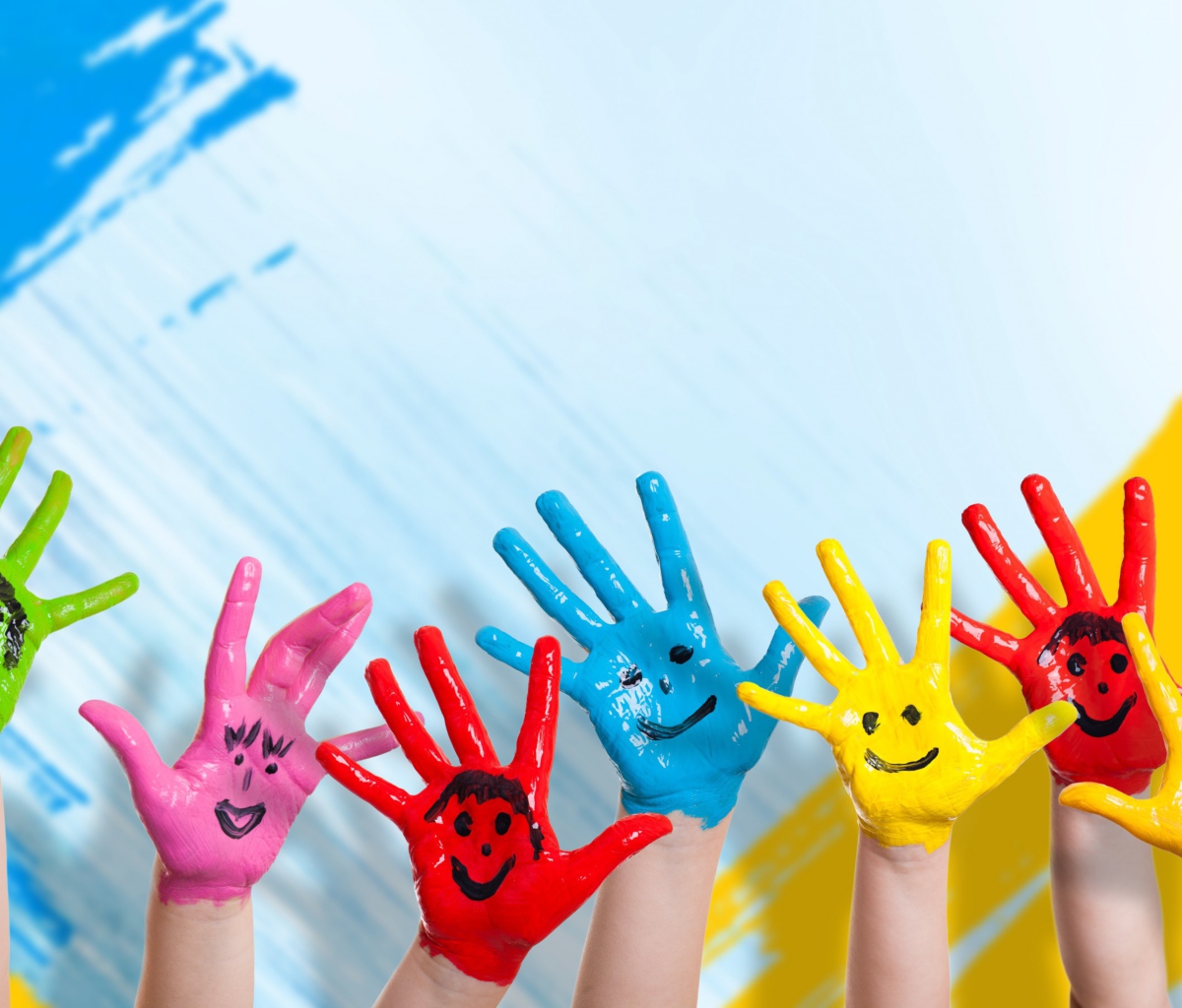 Painted Kids Hands wallpaper 1200x1024